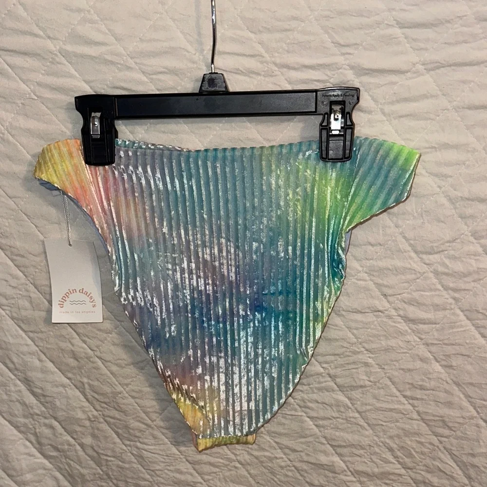 NWT Dippin Daisy Multicolor Ribbed Bikini Bottom (Multicolor) - Picture 2 of 6
